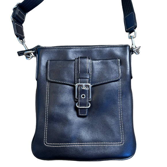 Y2K Coach Hamilton Black Leather Crossbody Bag Vintage - Picture 2 of 7